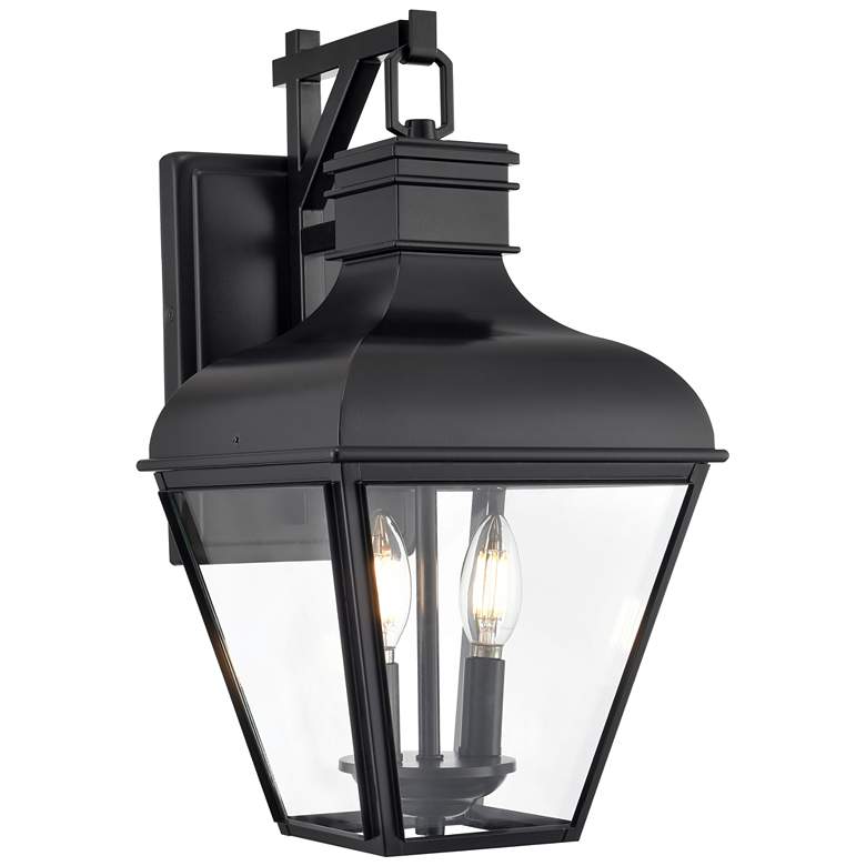 Image 1 Edenton 17.75" High 2-Light Outdoor Wall Sconce in Matte Black