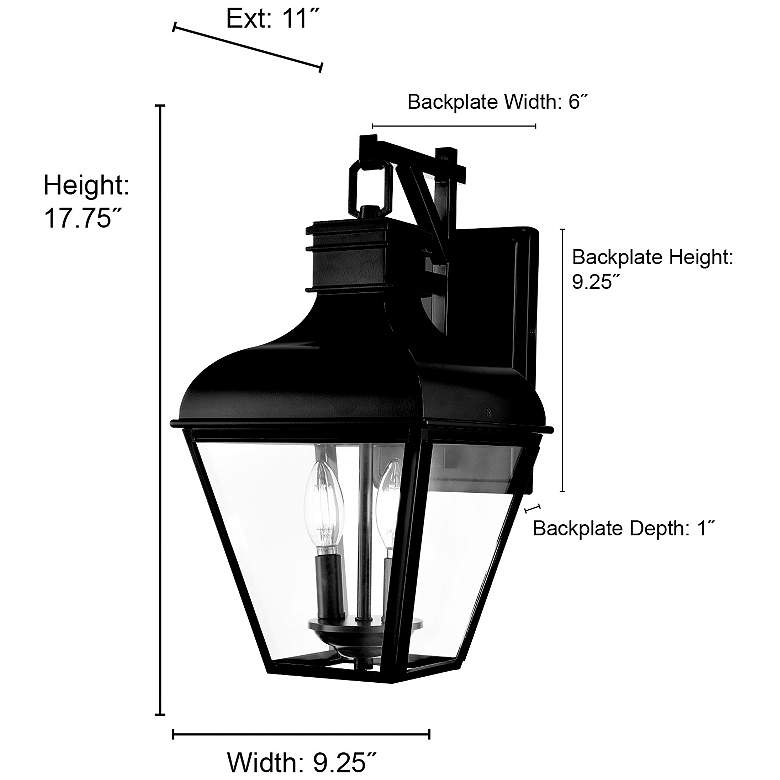 Image 7 Edenton 17.75" High 2-Light Outdoor Wall Sconce in Matte Black more views