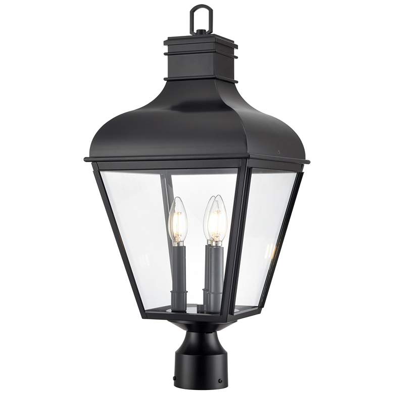 Image 1 Edenton 24" High 3-Light Outdoor Post Lantern in Matte Black