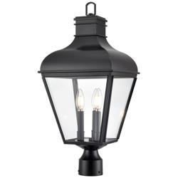 Edenton 24" High 3-Light Outdoor Post Lantern in Matte Black