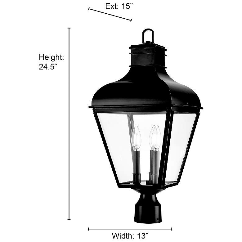 Image 7 Edenton 24" High 3-Light Outdoor Post Lantern in Matte Black more views