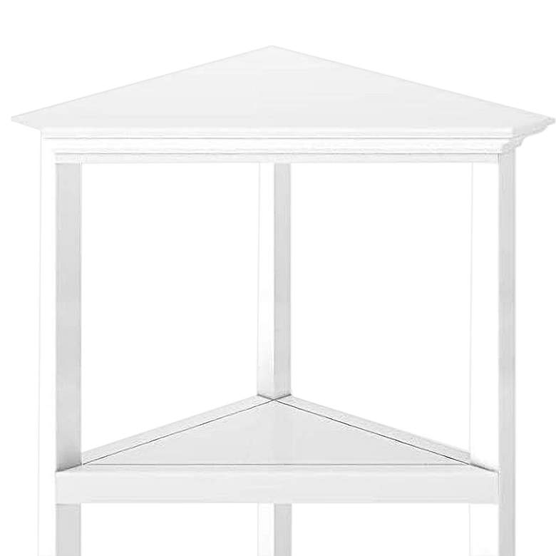 Image 2 Edenton 26 3/4" Wide White Wood 4-Shelf Tall Corner Bookcase more views