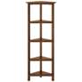 Edenton 26 3/4"W Walnut Wood 4-Shelf Tall Corner Bookcase