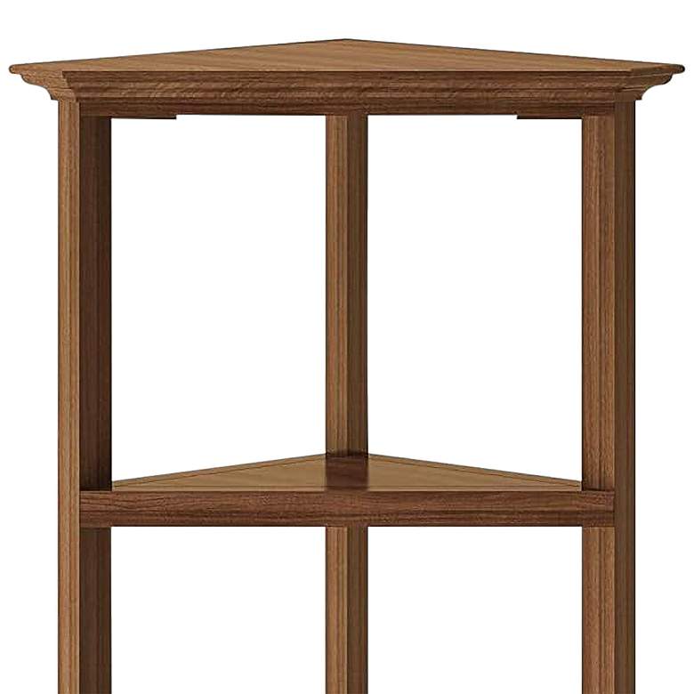 Image 2 Edenton 26 3/4"W Walnut Wood 4-Shelf Tall Corner Bookcase more views