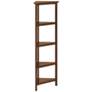 Edenton 26 3/4"W Walnut Wood 4-Shelf Tall Corner Bookcase