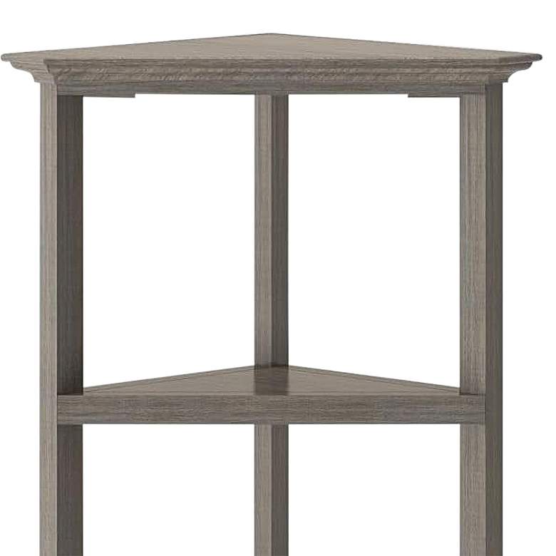 Image 2 Edenton 26 3/4"W Washed Gray 4-Shelf Tall Corner Bookcase more views