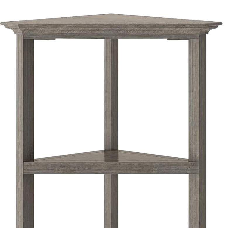 Image 2 Edenton 26 3/4 inchW Washed Gray 4-Shelf Tall Corner Bookcase more views