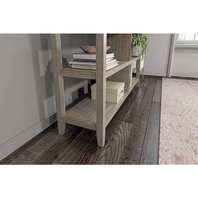 Image 5 Edenton 26 3/4"W Washed Gray 4-Shelf Tall Corner Bookcase more views