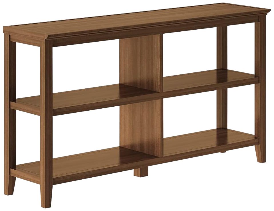 Edenton 54 Wide Walnut Wood 2 Shelf Low Bookshelf