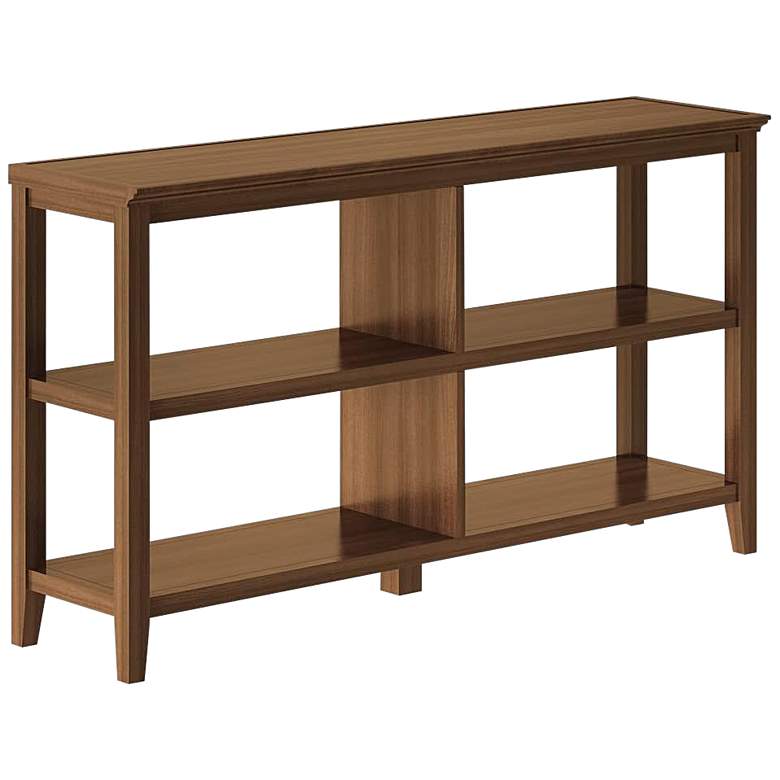 Image 1 Edenton 54 inch Wide Walnut Wood 2-Shelf Low Bookshelf