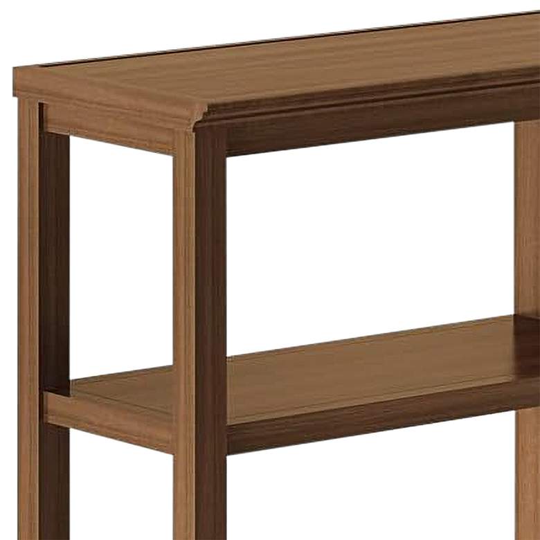 Image 2 Edenton 54" Wide Walnut Wood 2-Shelf Low Bookshelf more views