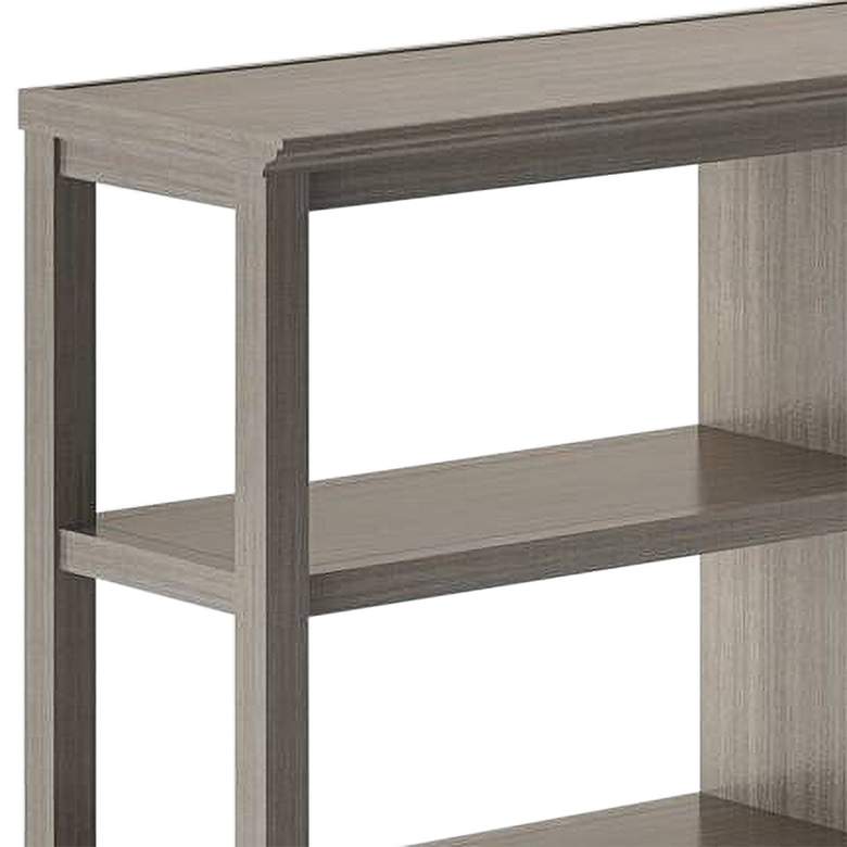 Image 2 Edenton 54" Wide Washed Gray Wood 2-Shelf Low Bookshelf more views