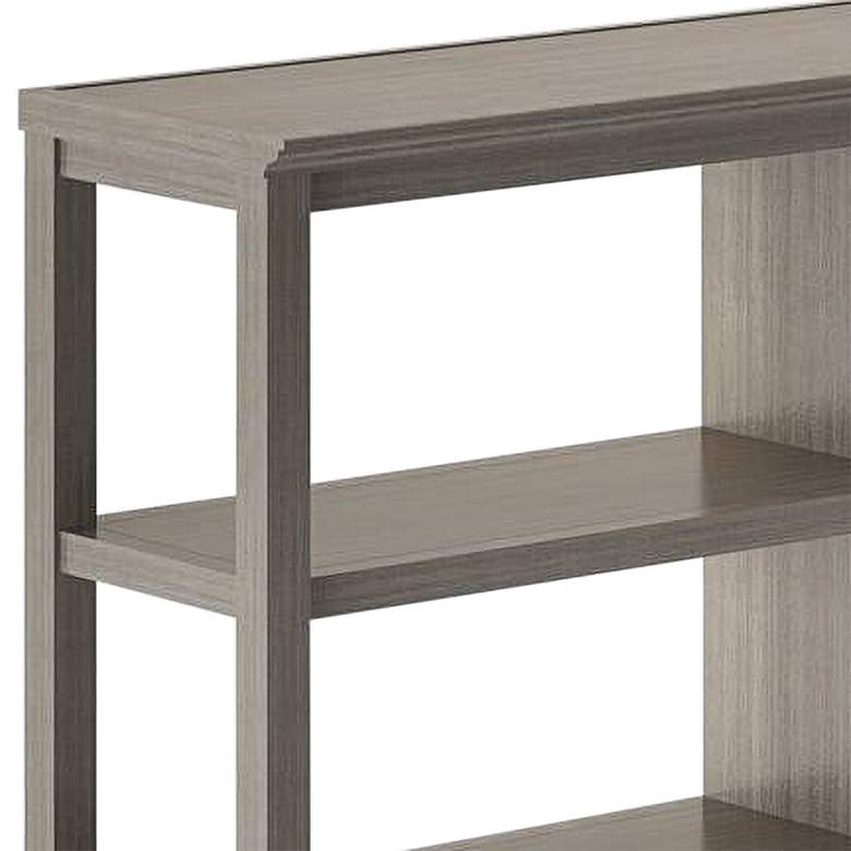 Image 2 Edenton 54 inch Wide Washed Gray Wood 2-Shelf Low Bookshelf more views