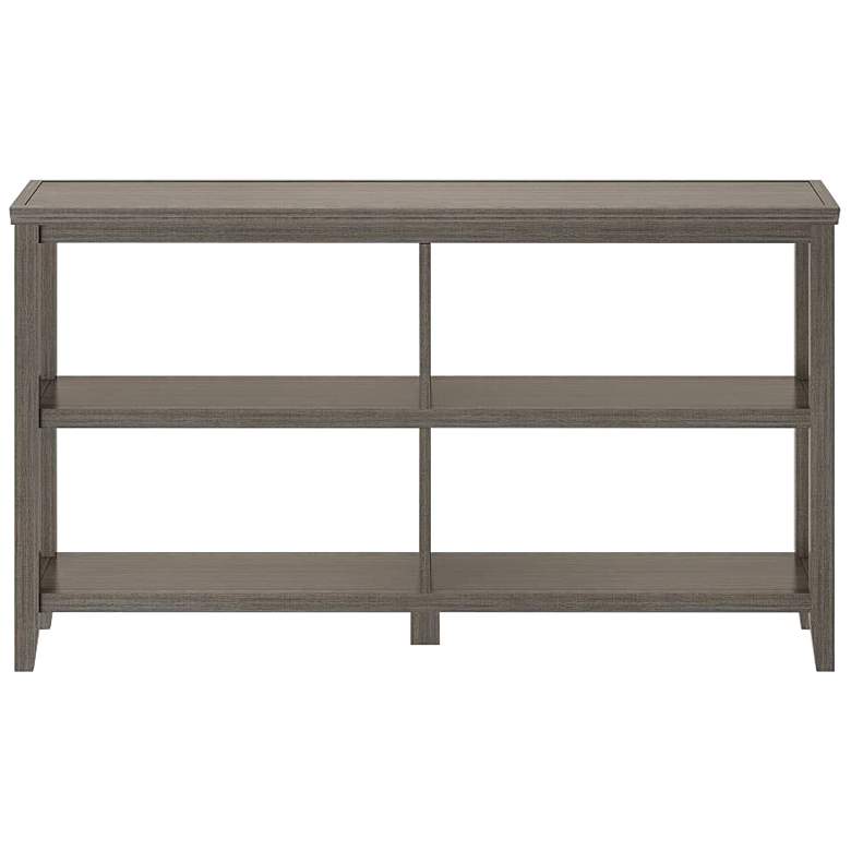 Image 5 Edenton 54" Wide Washed Gray Wood 2-Shelf Low Bookshelf more views
