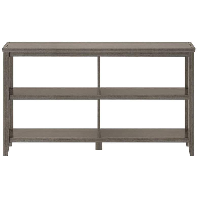 Image 5 Edenton 54 inch Wide Washed Gray Wood 2-Shelf Low Bookshelf more views