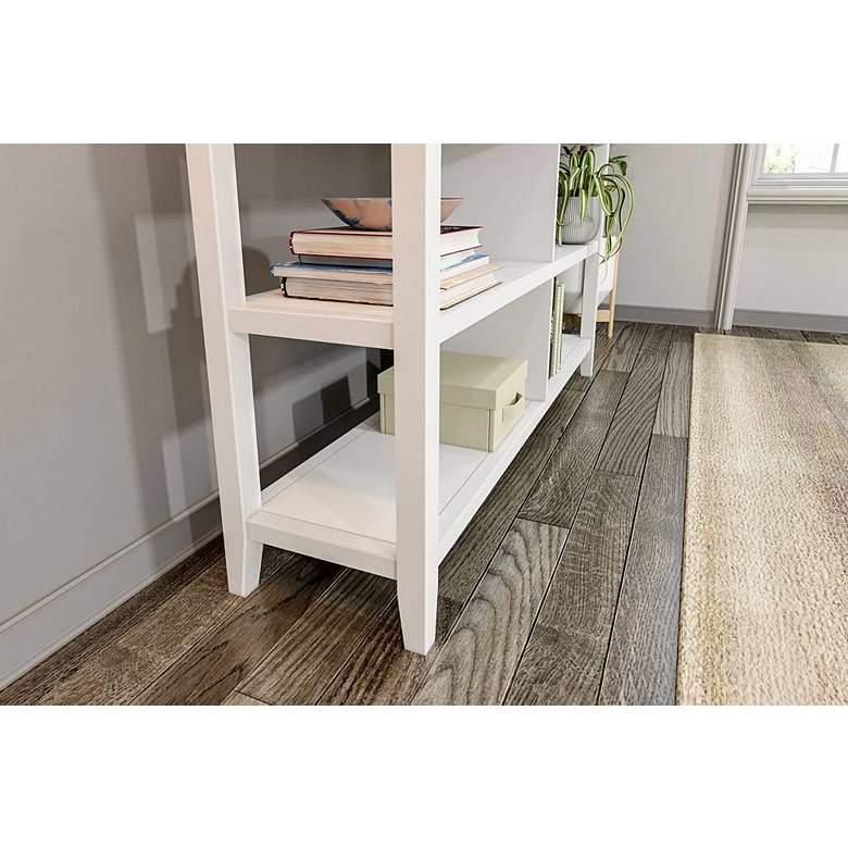 Image 3 Edenton 54 inch Wide White Wood 2-Shelf Low Bookshelf more views