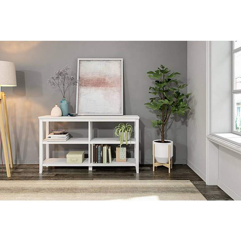 Image 4 Edenton 54" Wide White Wood 2-Shelf Low Bookshelf more views