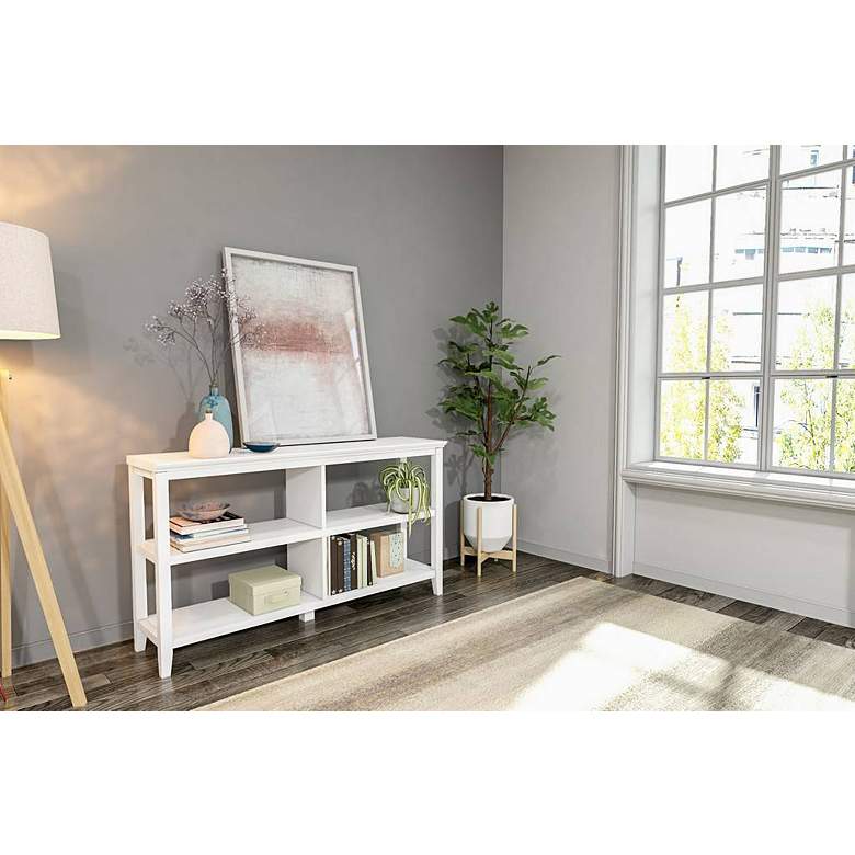 Image 5 Edenton 54" Wide White Wood 2-Shelf Low Bookshelf more views