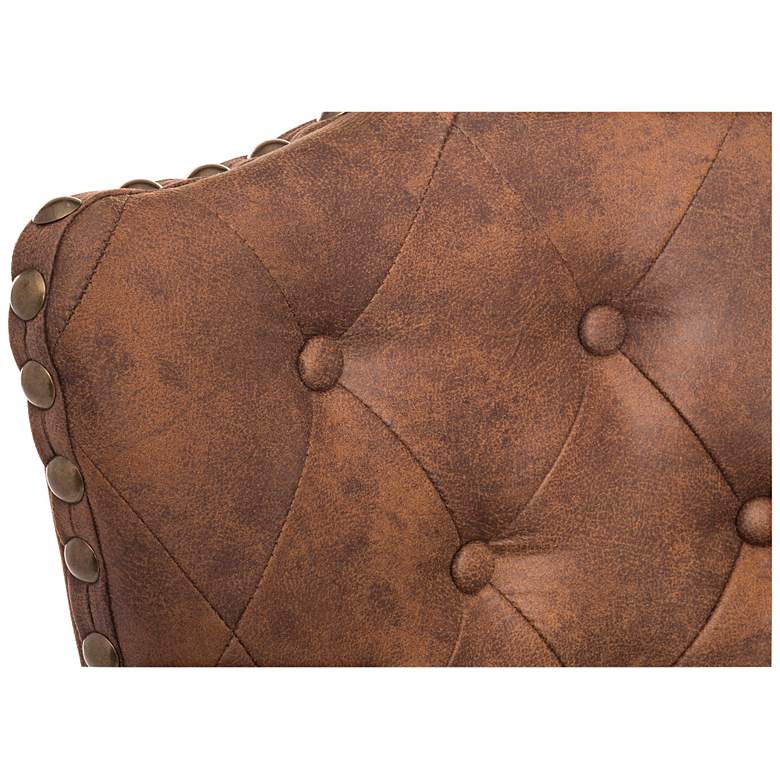 Image 4 Edenwood 26" Chestnut Faux Leather Swivel Counter Stool more views