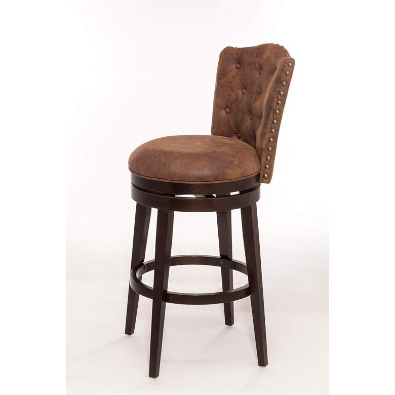 Image 7 Edenwood 26 inch Chestnut Faux Leather Swivel Counter Stool more views