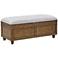 Edgar 42" Wide Brown and Tan Wooden Storage Bench