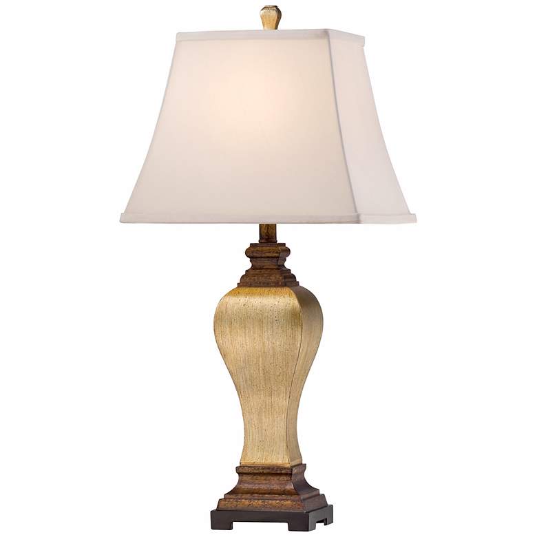 Image 1 Edgar Silver Leaf and Brown Transitional Table Lamp