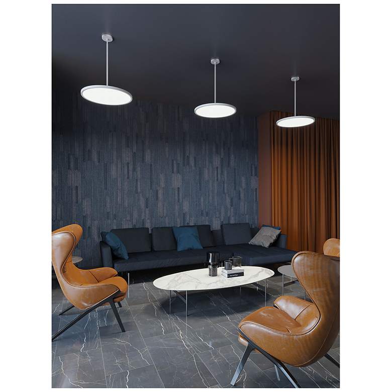 Image 2 Edge 16" Wide Black Round LED Pendant Light more views