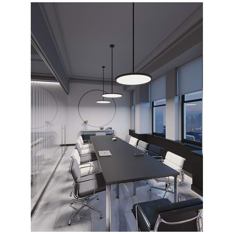 Image 4 Edge 16" Wide Black Round LED Pendant Light more views