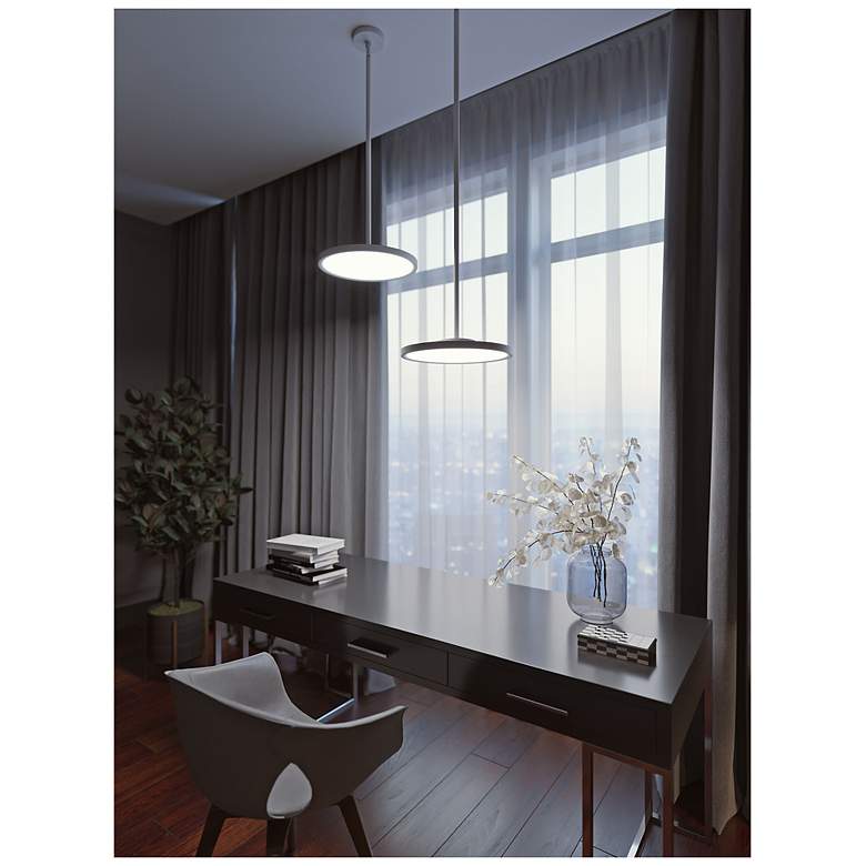 Image 5 Edge 16" Wide Black Round LED Pendant Light more views