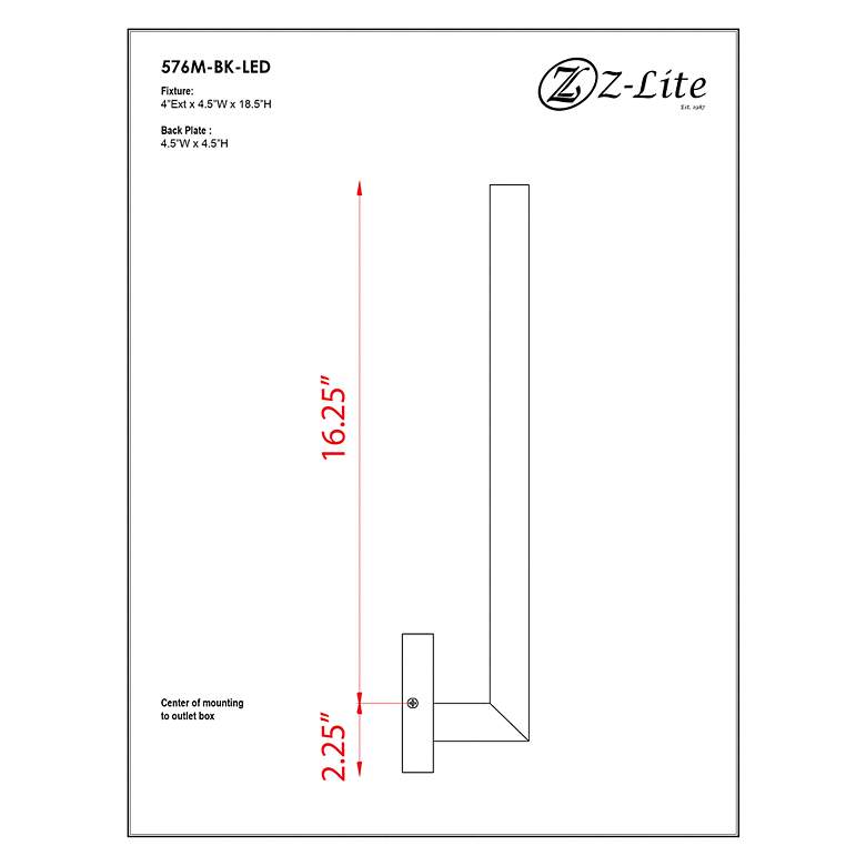 Image 4 Edge 18 1/2" High Black LED Outdoor Wall Light more views