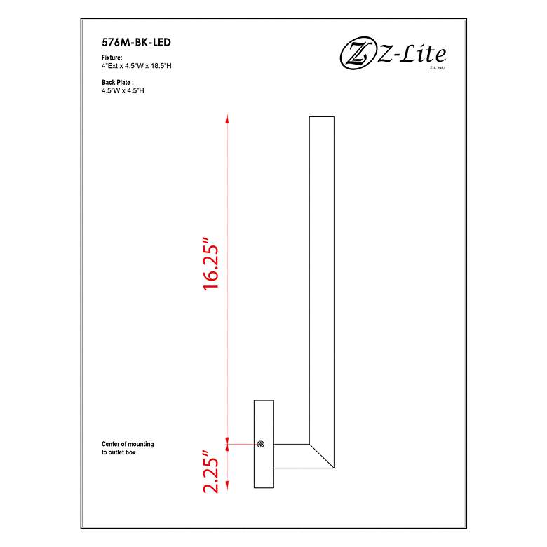 Image 4 Edge 18 1/2 inch High Black LED Outdoor Wall Light more views