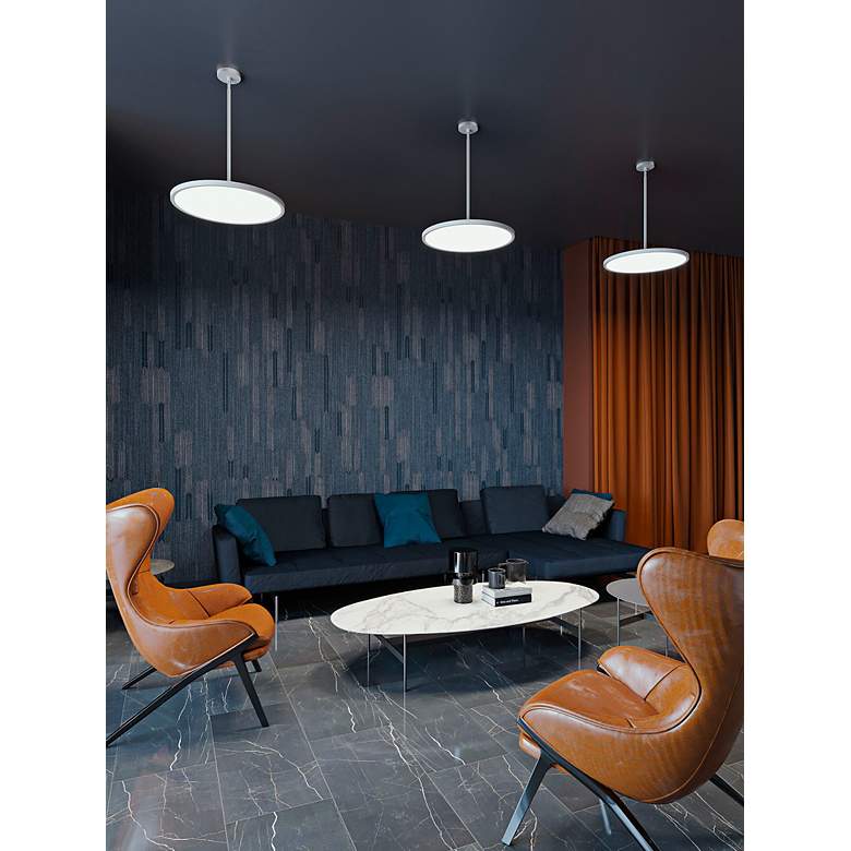 Image 3 Edge 24" Wide Round Black LED Pendant more views