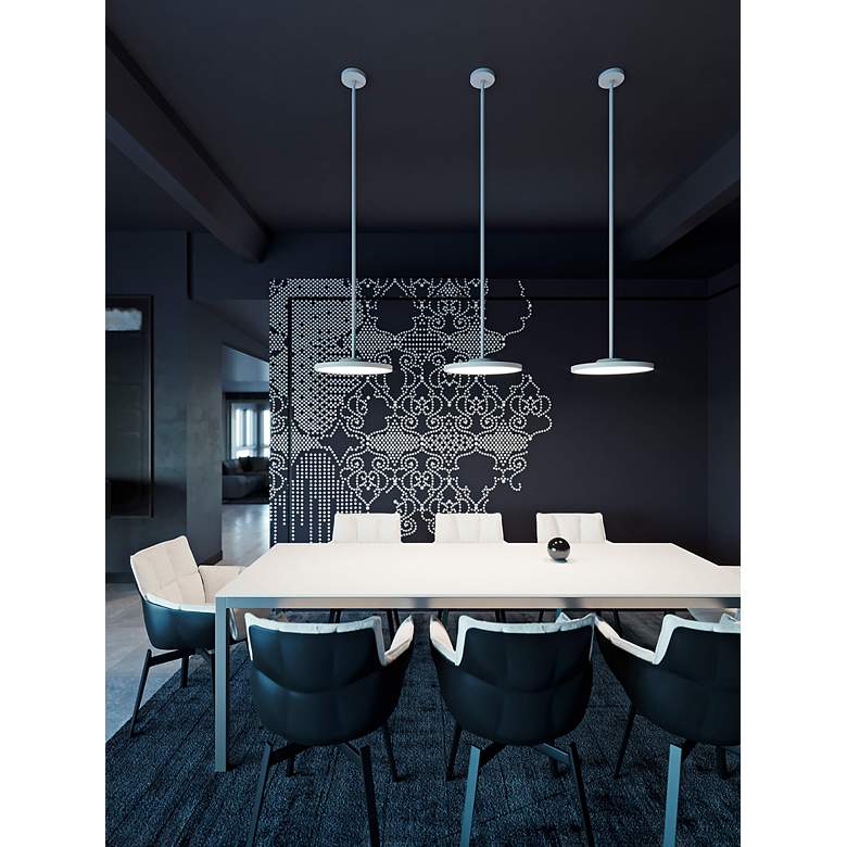 Image 4 Edge 24" Wide Round Black LED Pendant more views