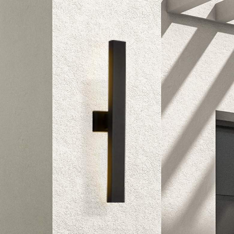 Image 2 Edge 33 1/4" High Black Metal LED Outdoor Wall Light