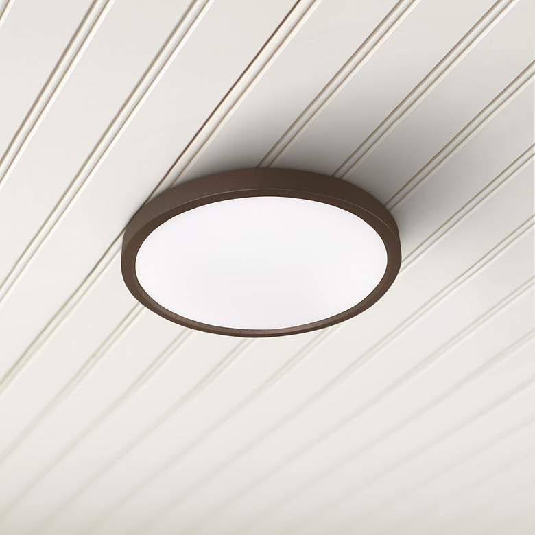 Image 1 Edge 5 1/2 inch Wide Round Black Metal LED Ceiling Light