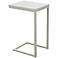 Edge High Gloss White Top and Metal Accent Table