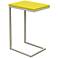 Edge High Gloss Yellow Top and Metal Accent Table