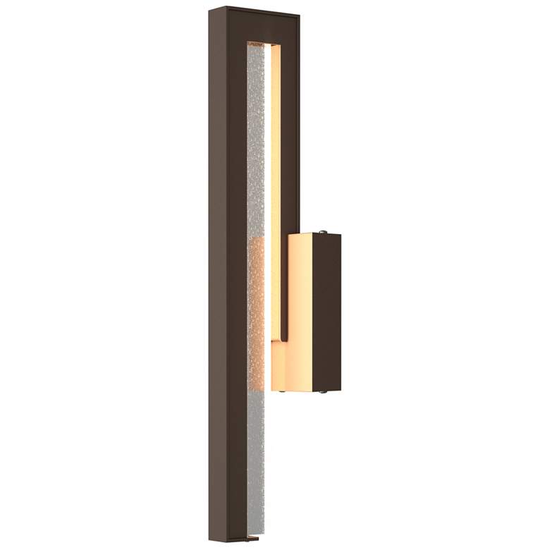 Image 1 Edge Medium LED Outdoor Sconce - Bronze Finish - Clear Glass
