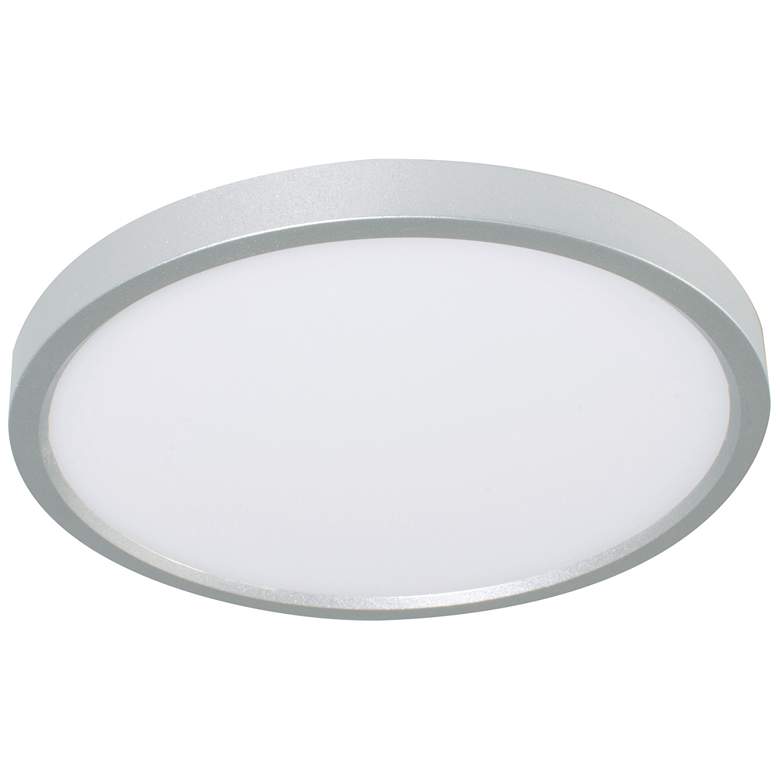 Image 1 Edge Round 12" Wide Satin Nickel LED Ceiling Light