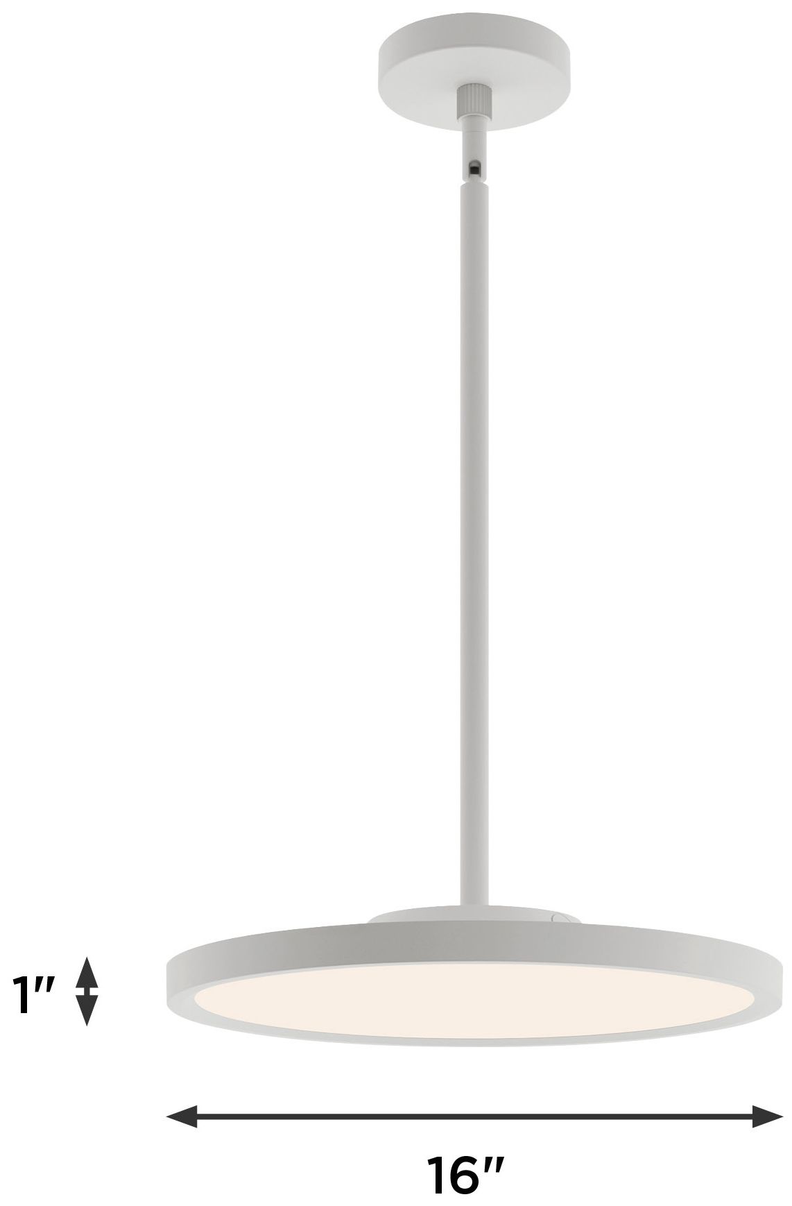 Edge Round 16" Wide Satin Nickel LED Pendant