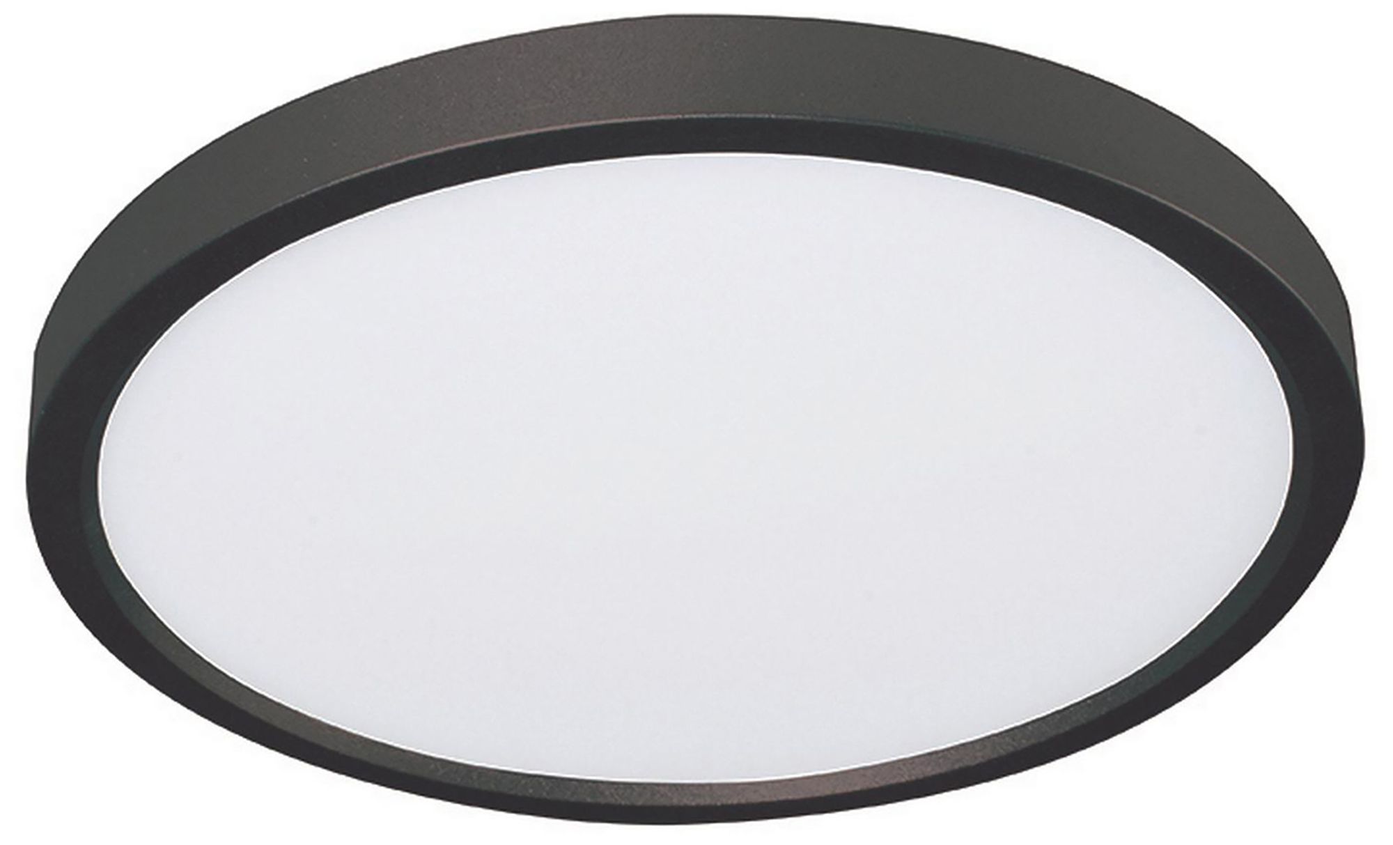 Edge Round 16" Wide Black LED Flush Mount 1-10V Dimmer Compatible