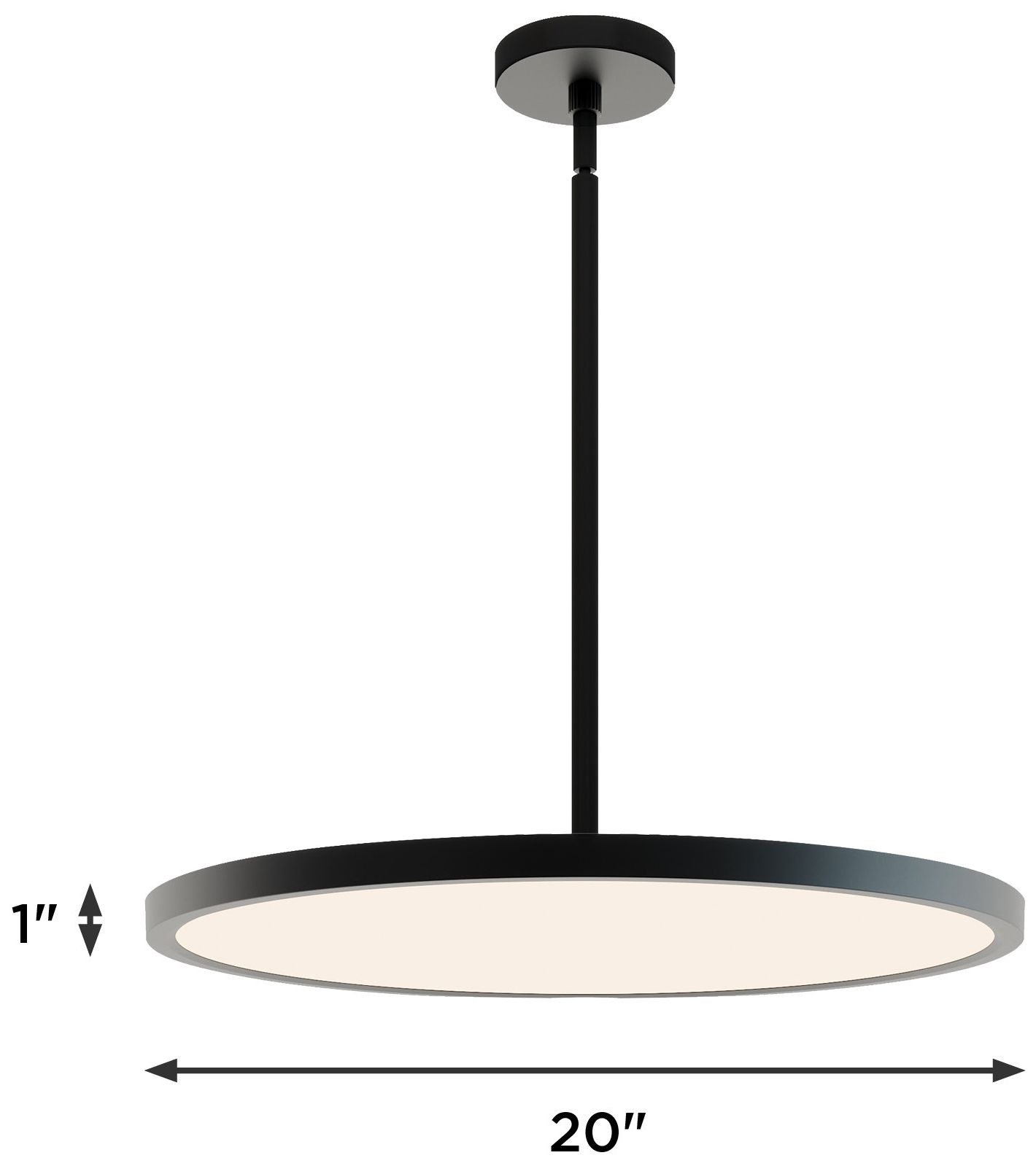 Edge Round 20" Wide Black LED Pendant