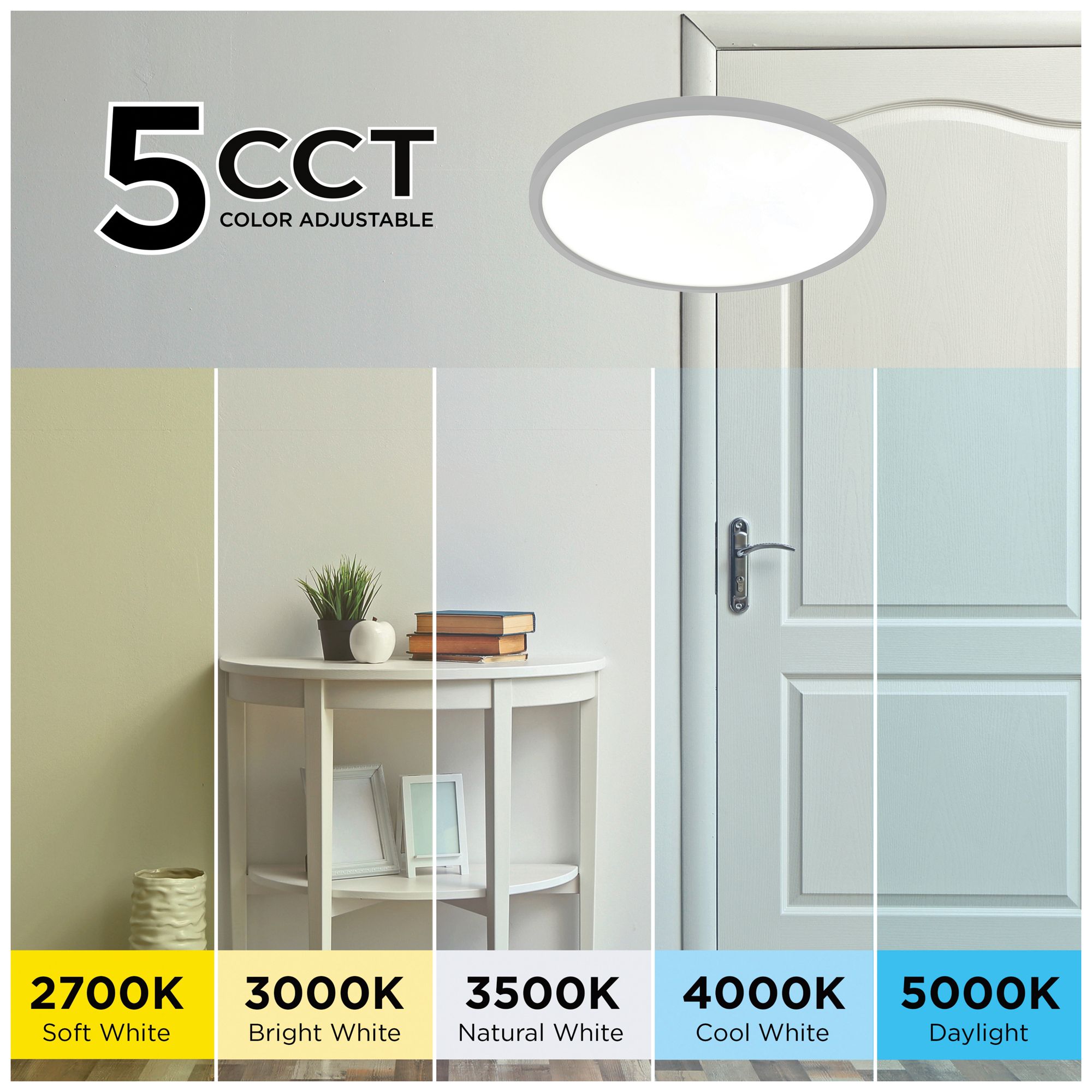 Image 2 Edge Round 20" Wide Satin Nickel LED Flush Mount more views