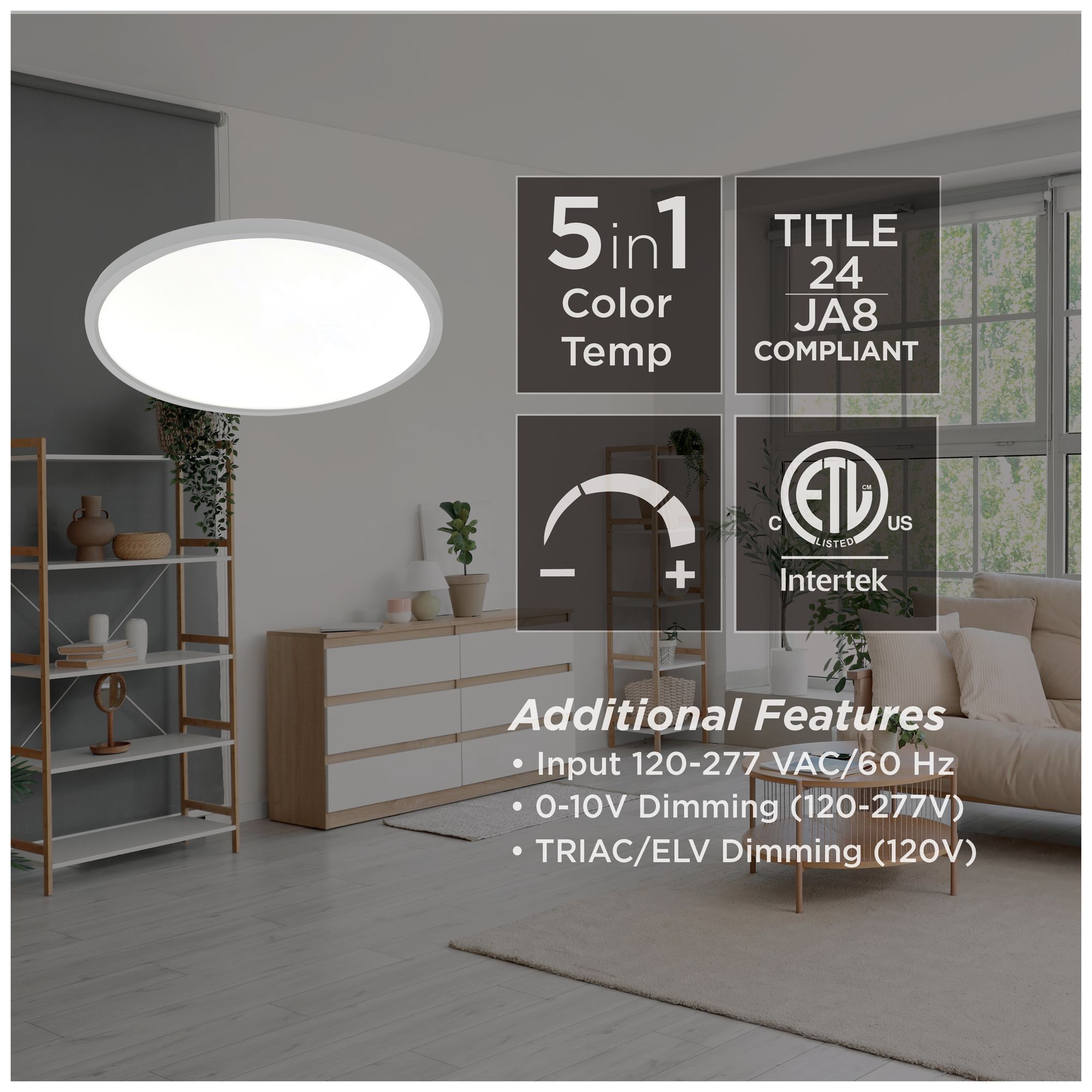Image 3 Edge Round 20" Wide Satin Nickel LED Flush Mount more views
