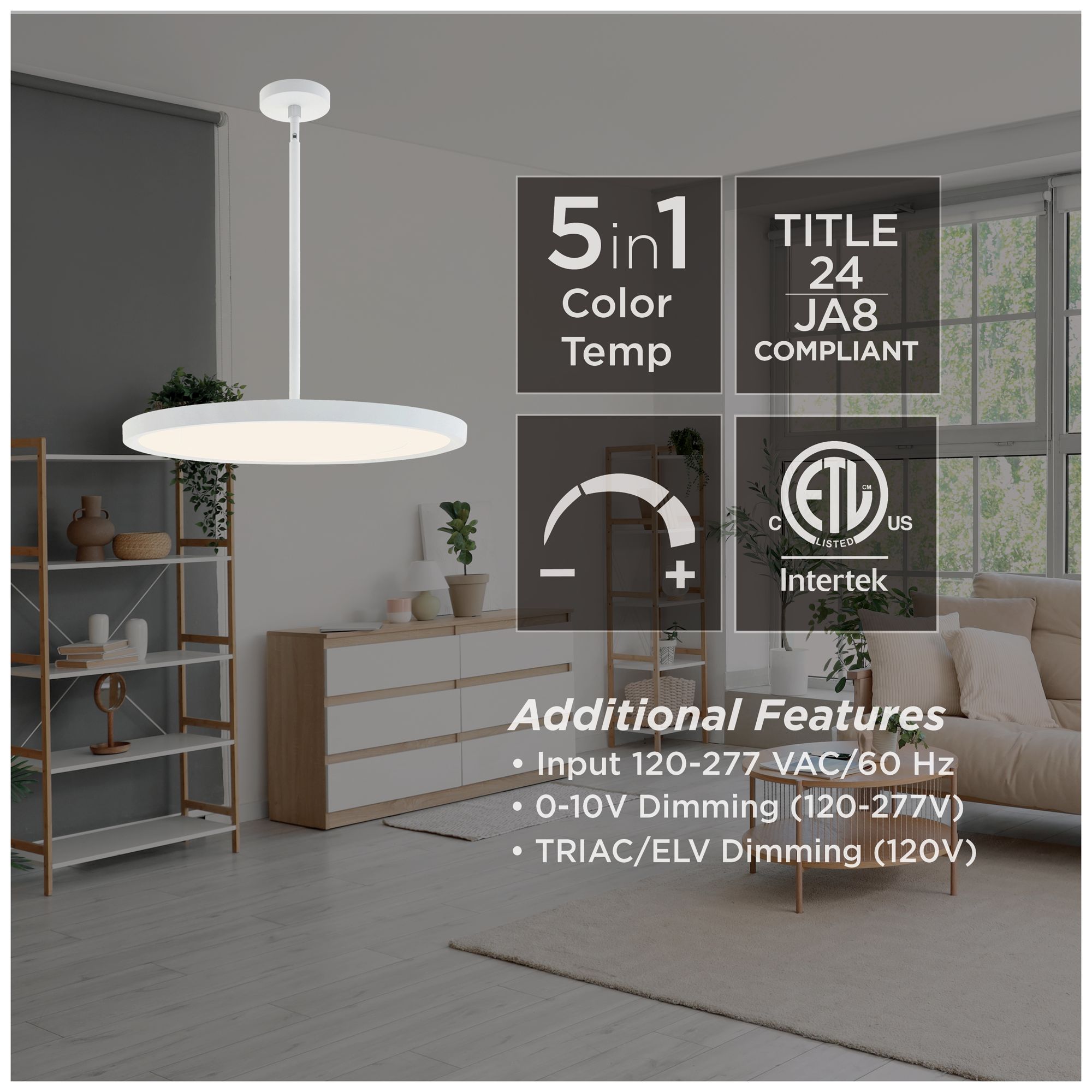 Image 4 Edge Round 20" Wide White LED Pendant more views