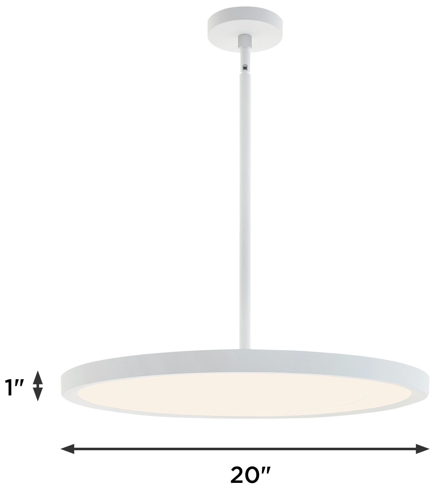 Edge Round 20" Wide White LED Pendant
