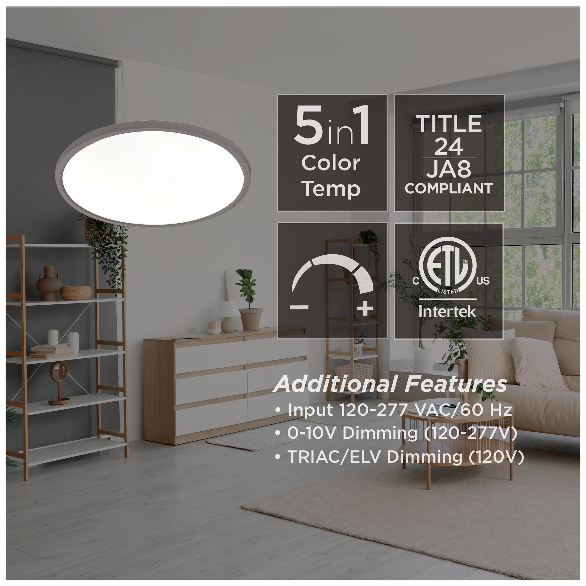 Image 3 Edge Round 20" Wide Black LED Flush Mount more views