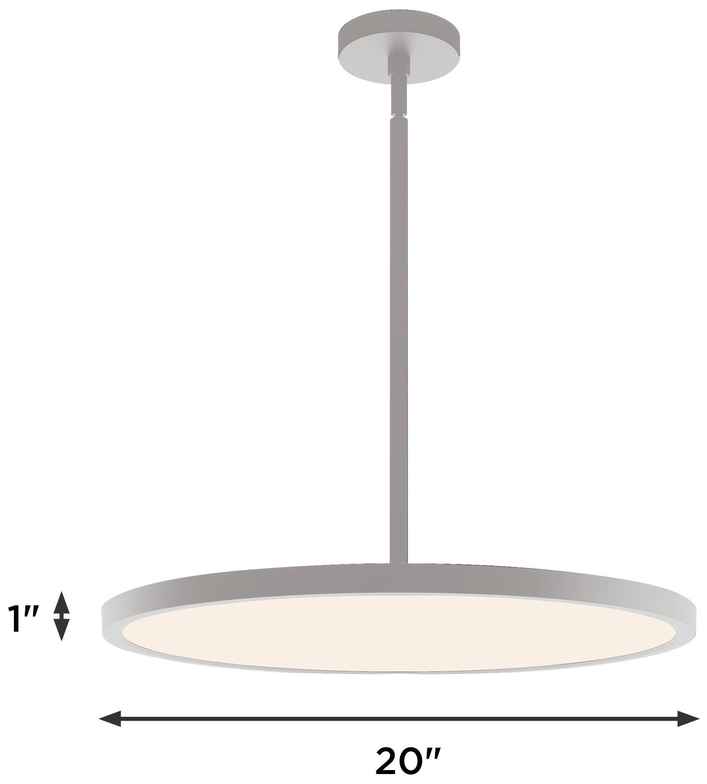 Edge Round 20" Wide Satin Nickel LED Pendant - Made to Order