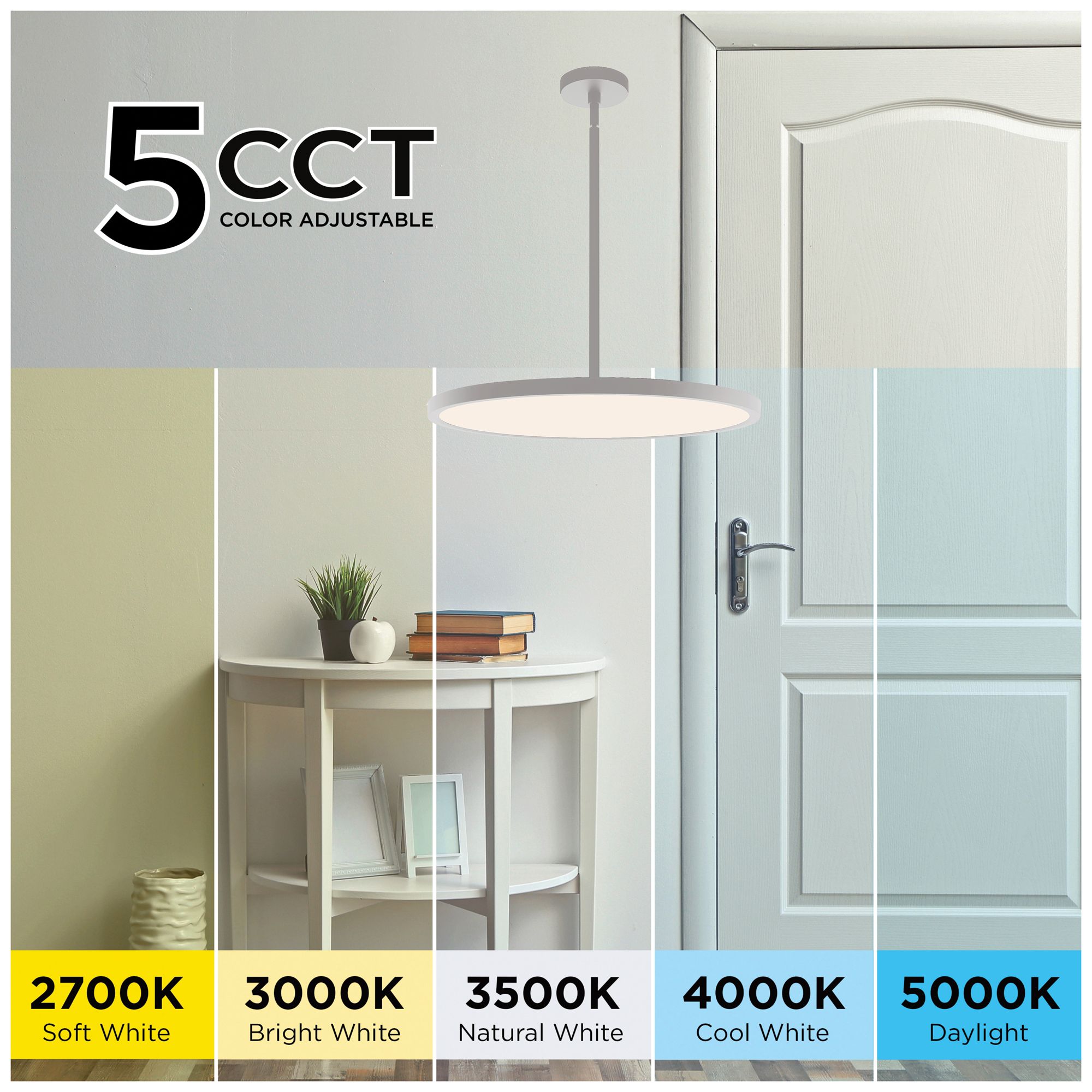 Image 3 Edge Round 20" Wide Satin Nickel LED Pendant more views