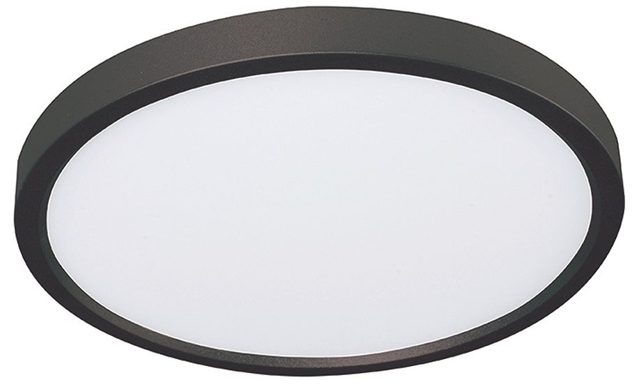 Edge Round 24" Wide Black LED Flush Mount 0-10V or 120V